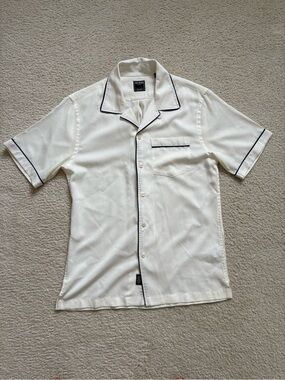 Todd Snyder Japanese Tipped Rayon Lounge Camp shirt sz XS, quiet luxury bowling